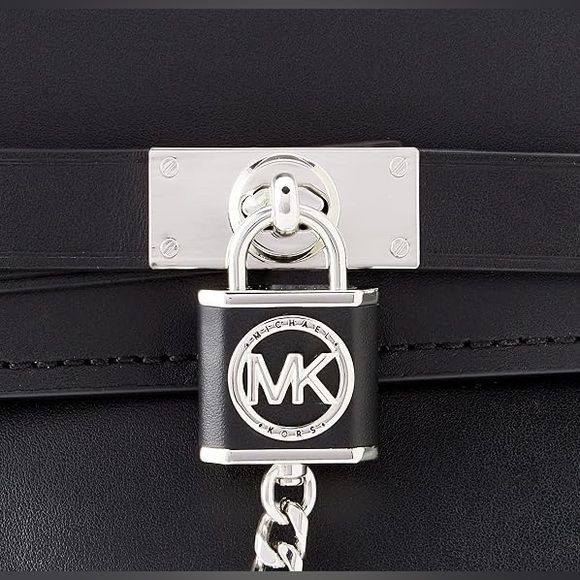 NWT Michael Kors Hamilton Legacy Small Leather Belted Satchel Black - Picture 3 of 11